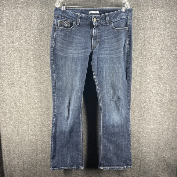 Denim Riders‎ Jeans Womens 14 Petite Blue Mid Rise Bootcut Stretch Western - Picture 1 of 13